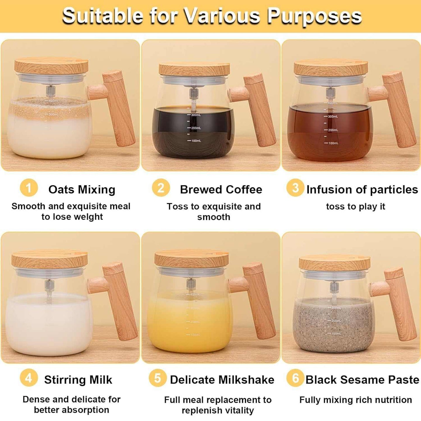 Self-Stirring Electric Mug – Multipurpose Automatic Mixer