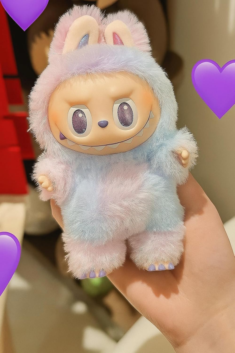 Labubu Plush Doll | Soft Collectible Toy Keychain | Random Design Cartoon Figure