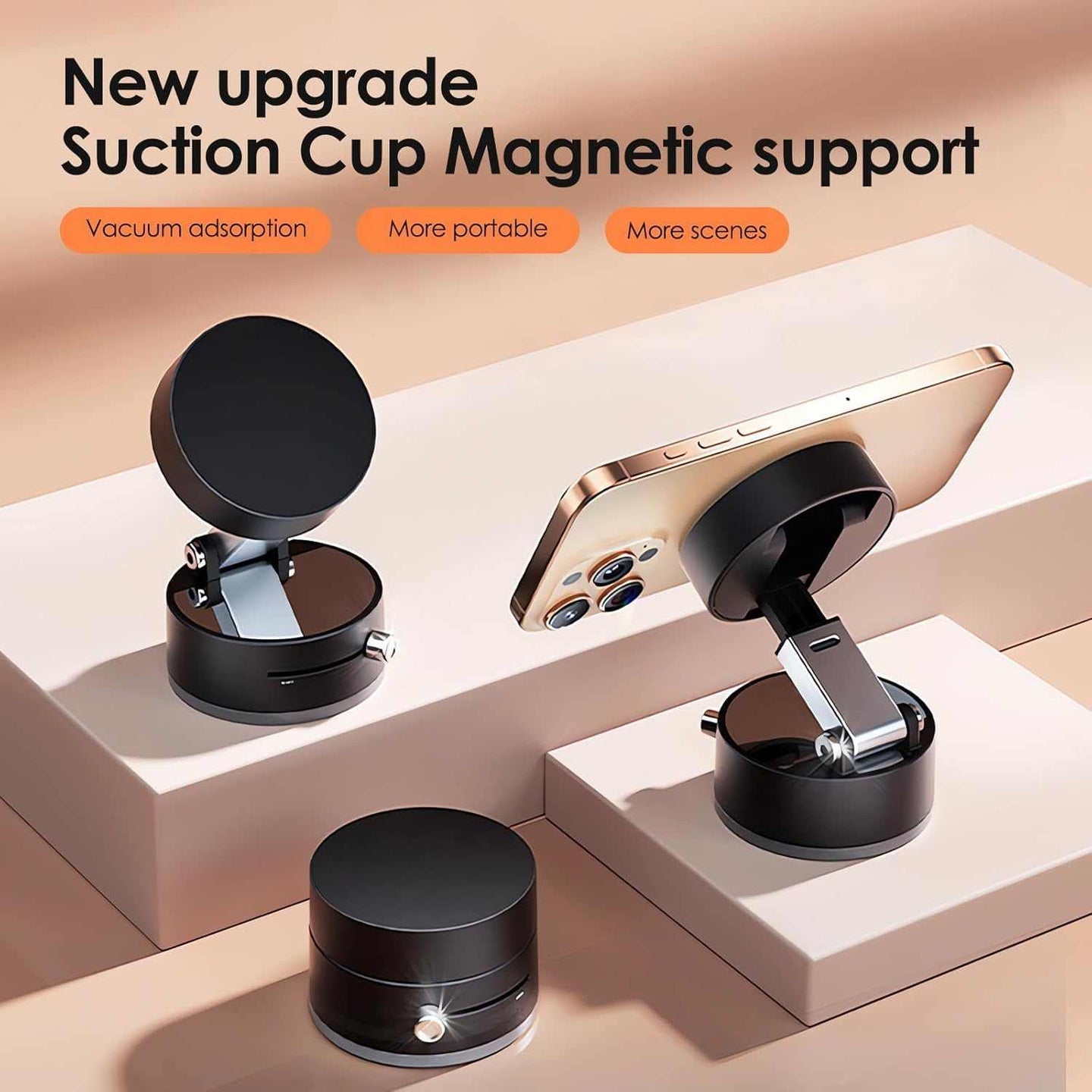 Magnetic Phone Holder – Multi-Surface, 360° Swivel, Easy Portable Mount