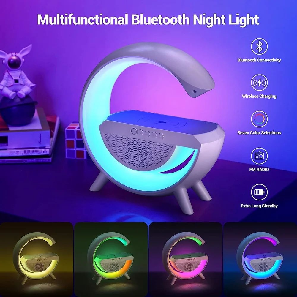 4-in-1 G-Lamp | Wireless Charger, Night Light, Bluetooth Speaker & Alarm Clock
