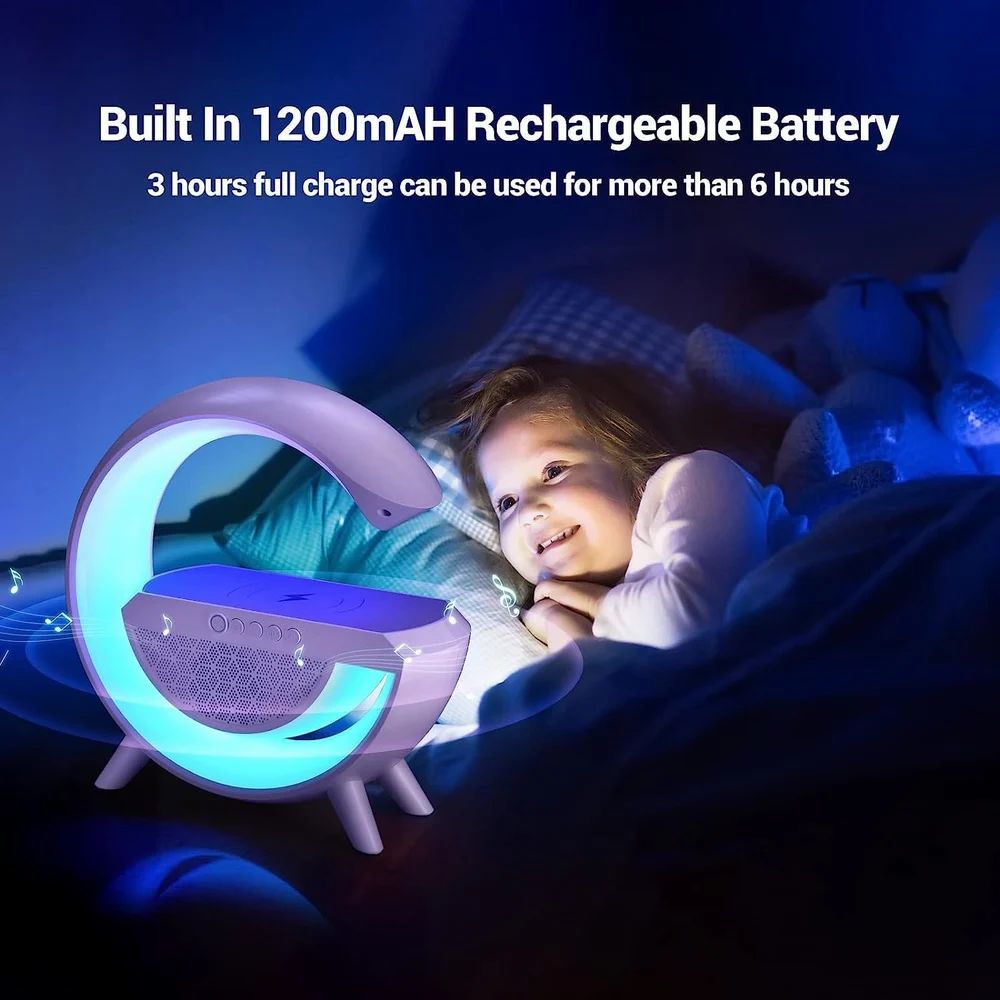 4-in-1 G-Lamp | Wireless Charger, Night Light, Bluetooth Speaker & Alarm Clock