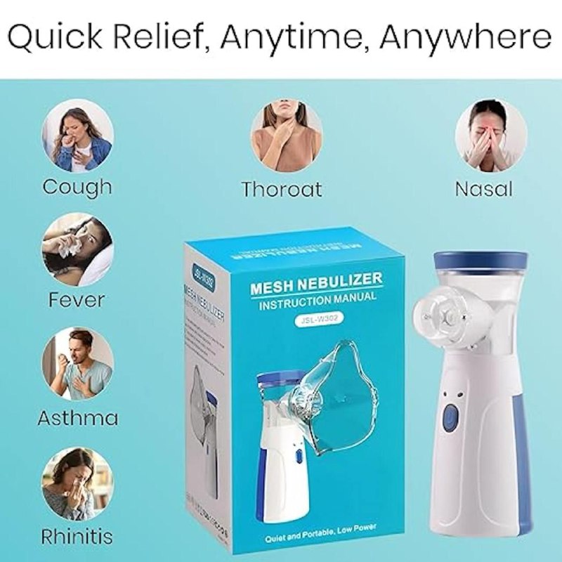 Portable Mesh Nebulizer for Kids & Adults – USB Rechargeable, Silent & Compact