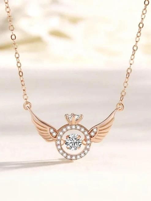 Rose Gold Angel Wings Pendant Chain – A Symbol of Elegance & Protection