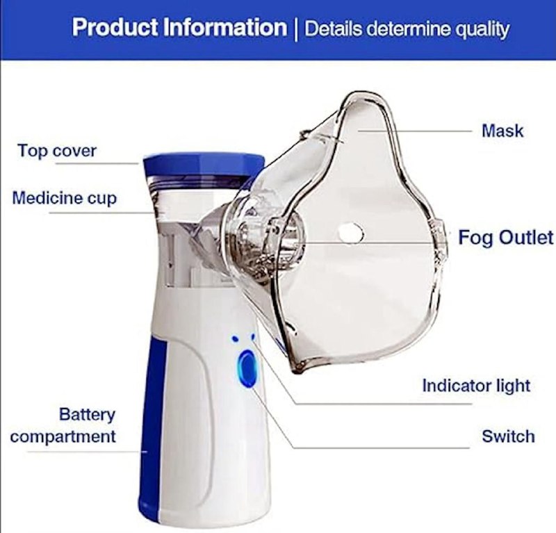 Portable Mesh Nebulizer for Kids & Adults – USB Rechargeable, Silent & Compact