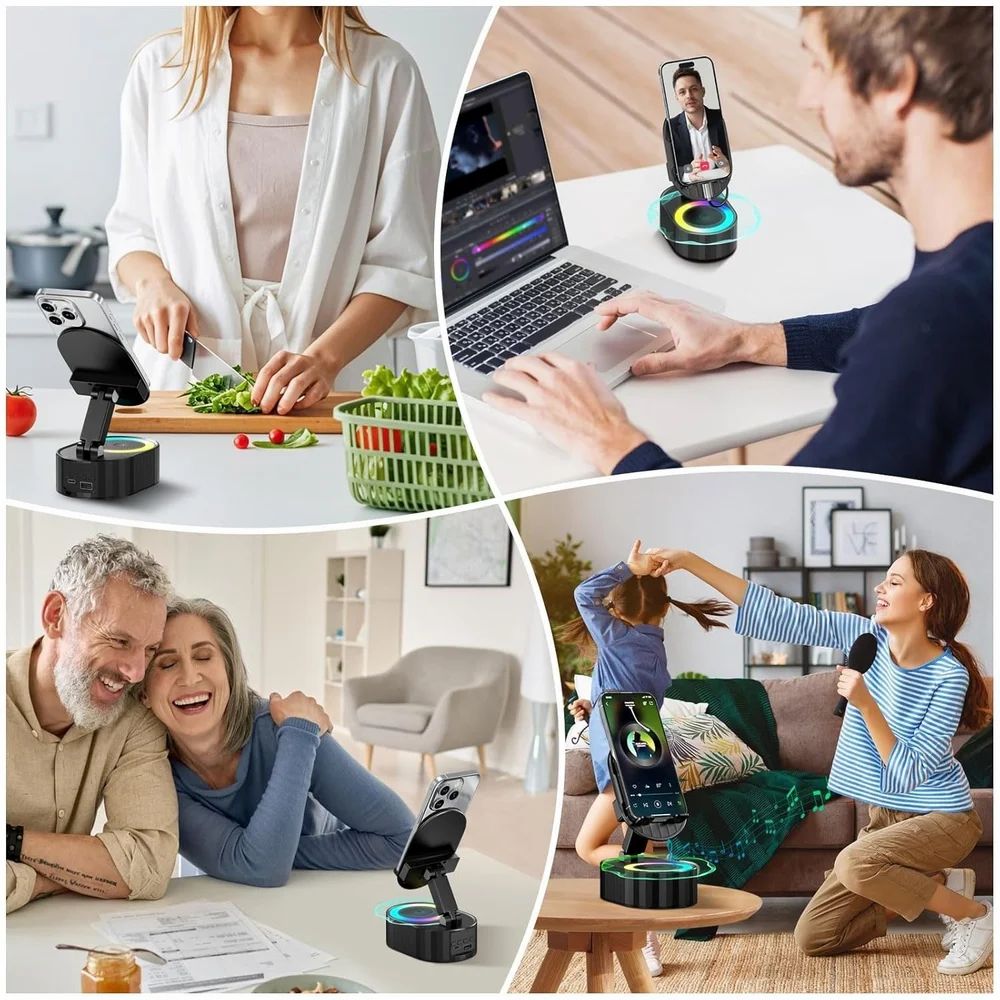 5-in-1 Induction Wireless Speaker with Phone Stand & RGB Light