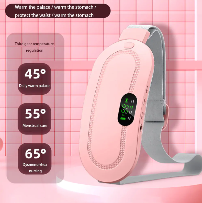 Menstrual Cramp Heating Belt – Cordless Pain Relief Device with LED Display, 3 Settings, Long Battery Life