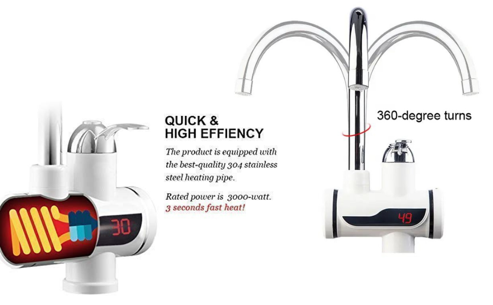 Instant Hot Water Faucet – 3000W Electric Water Heater Tap for Kitchen & Bathroom | Fast, Leakproof, Safe & Smart