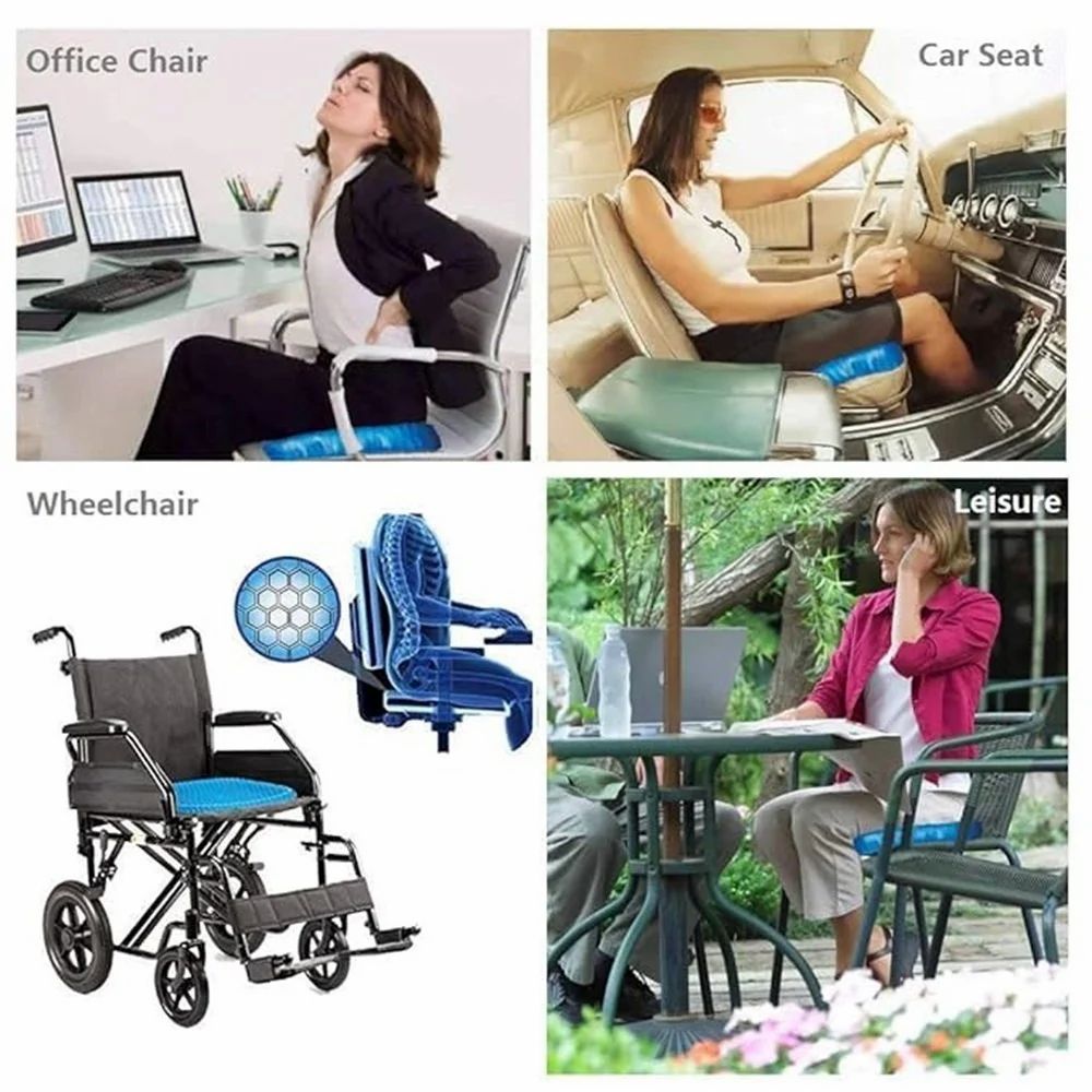 Egg Sitting Gel Flex Cushion Seat Sitter | Orthopedic Gel Seat Cushion for Comfort & Support