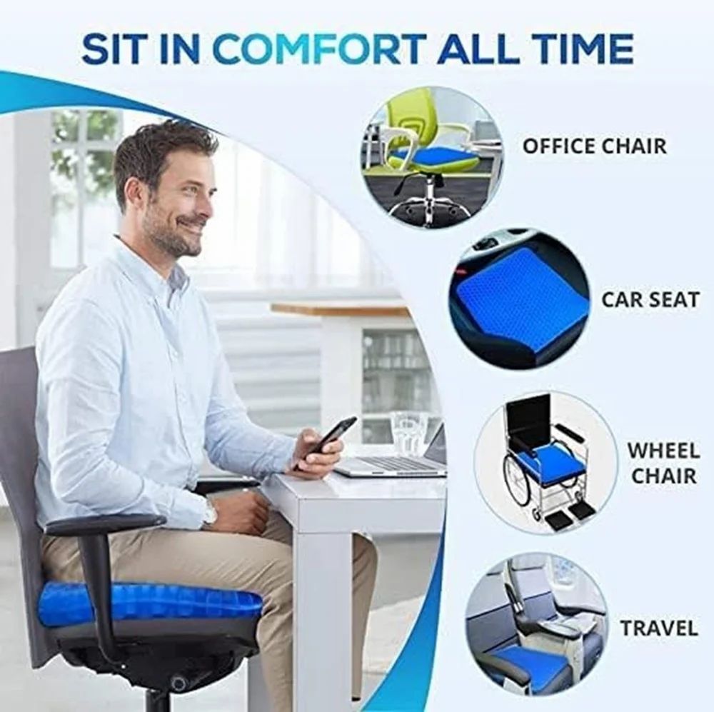 Egg Sitting Gel Flex Cushion Seat Sitter | Orthopedic Gel Seat Cushion for Comfort & Support