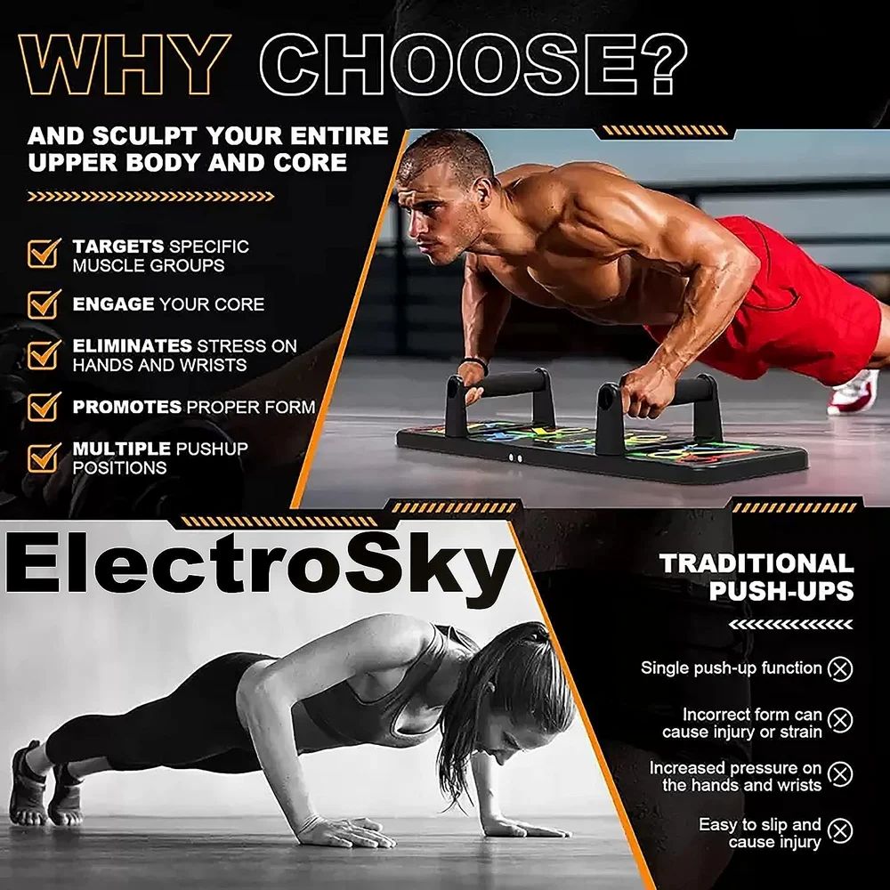 9‑in‑1 Foldable Push‑Up Board | Full Upper‑Body Workout at Home