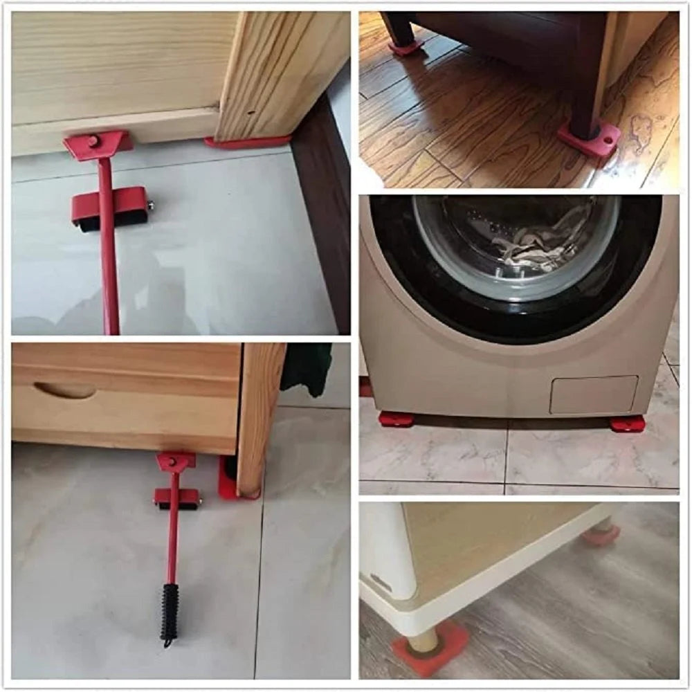 Furniture Lifter Mover Tool Set Heavy Duty Furniture Lifter Mover Tool Set, Furniture Moving Roller Wheel Set for Washing Machines,Fridge