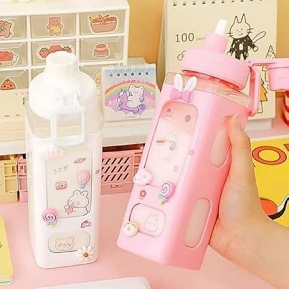 Kawaii Cartoon Water Bottle – Cute Portable Bottle for Kids & Adults