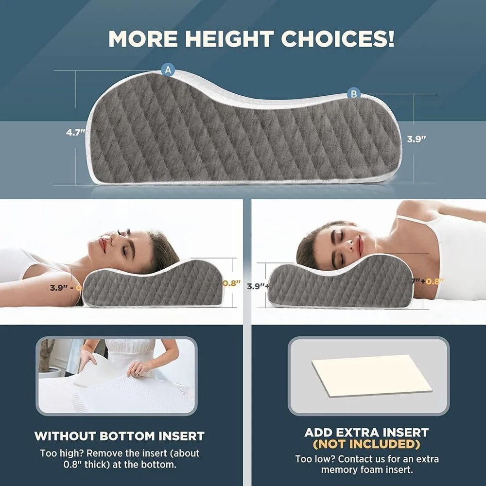 Ergonomic Memory Foam Pillow for Neck & Back Support