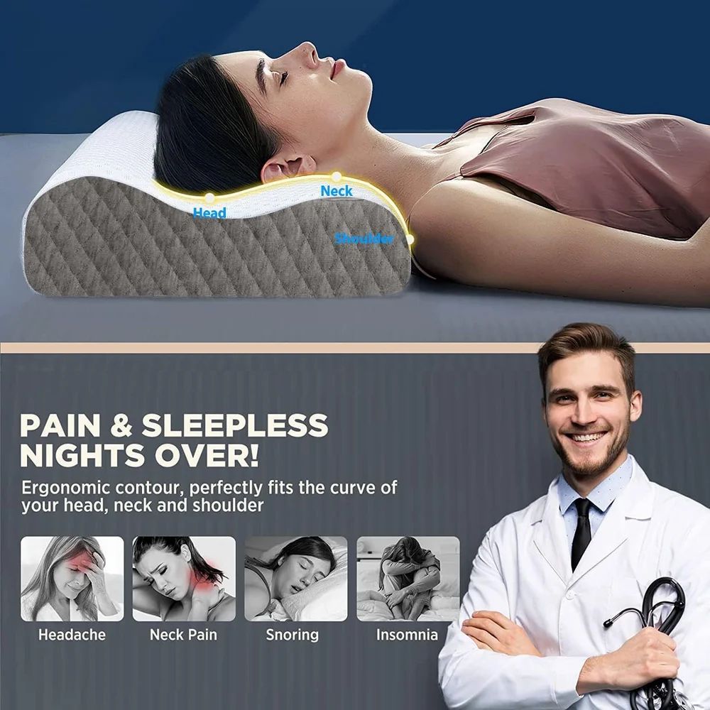 Ergonomic Memory Foam Pillow for Neck & Back Support