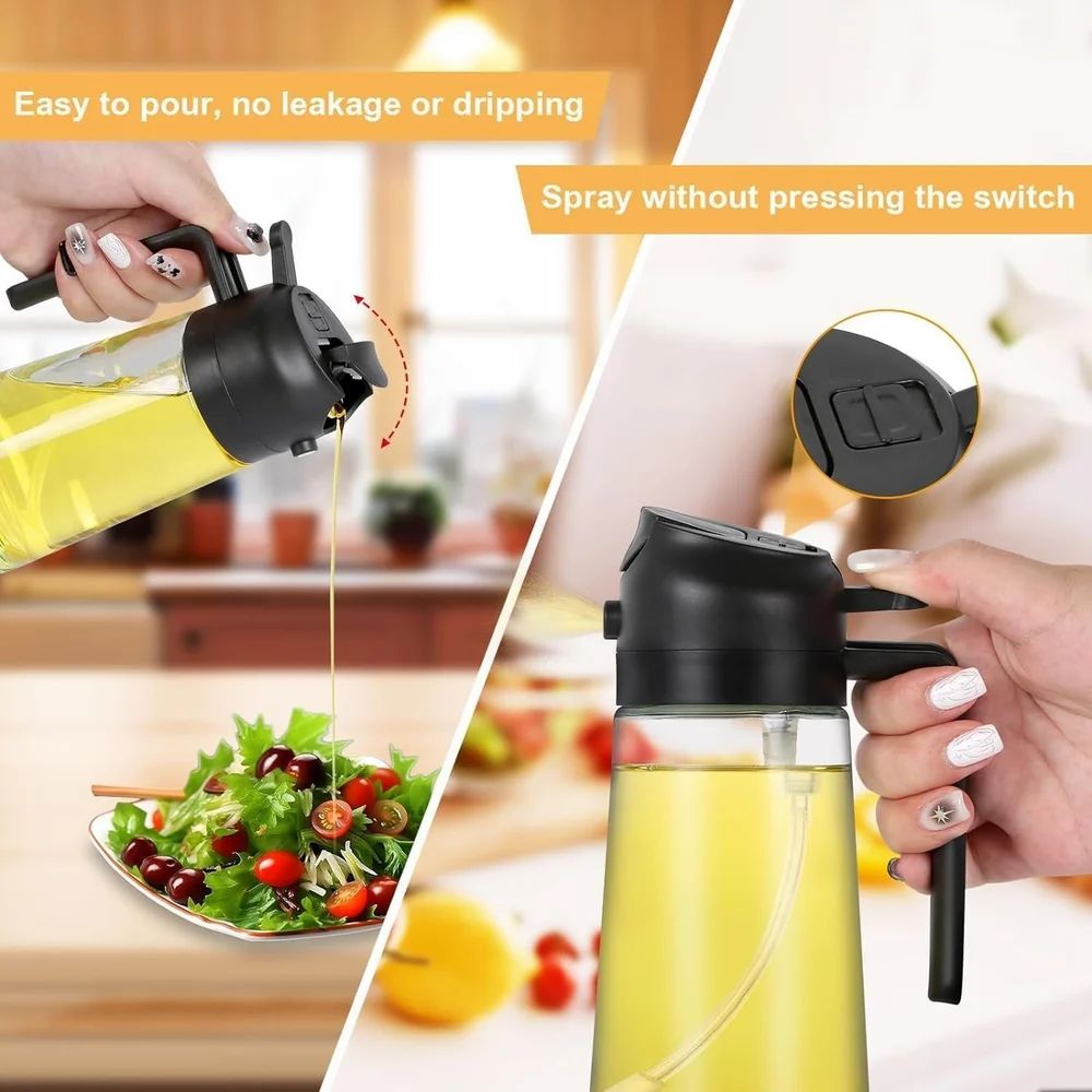 2-in-1 Oil Dispenser & Sprayer Bottle 500 ML – Precision Pour & Mist Control