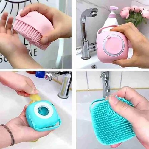 Silicone Refillable Shower Brush with Soap Dispenser – 2-in-1 Body Scrubber for Bathing & Massage
