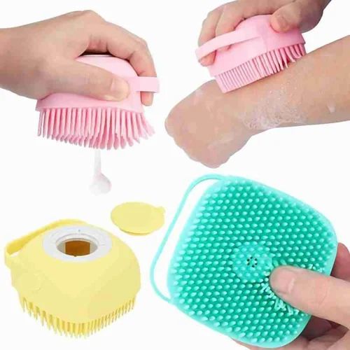 Silicone Refillable Shower Brush with Soap Dispenser – 2-in-1 Body Scrubber for Bathing & Massage