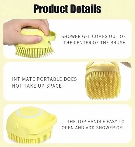 Silicone Refillable Shower Brush with Soap Dispenser – 2-in-1 Body Scrubber for Bathing & Massage