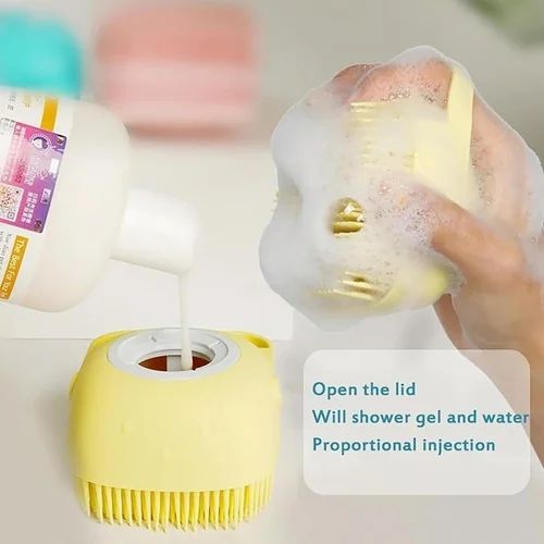 Silicone Refillable Shower Brush with Soap Dispenser – 2-in-1 Body Scrubber for Bathing & Massage