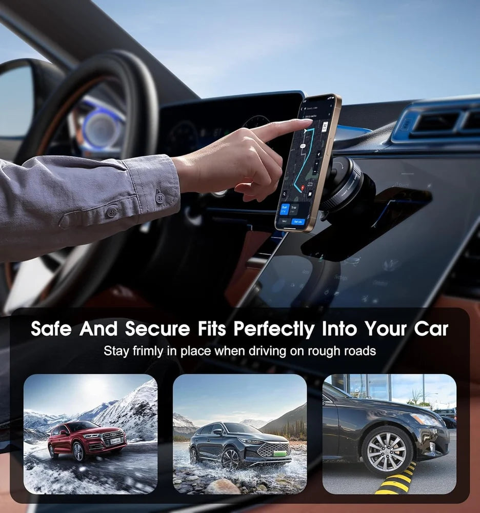 Magnetic Phone Holder – Multi-Surface, 360° Swivel, Easy Portable Mount